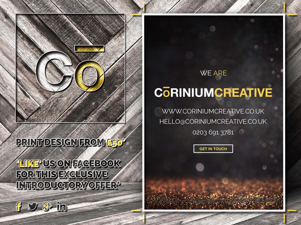 Corinium Creative - print design offer