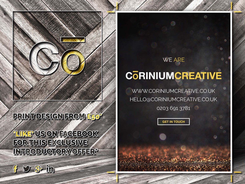 Corinium Creative - print design offer